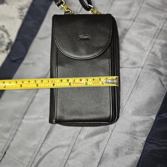 NWT S-ZONE Black Zip-Around Wallet Crossbody Adjustable Strap - Picture 8 of 11